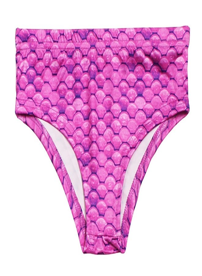 فانسي دريسويل طقم زي حورية البحر من ثلاث قطع من قماش فانسي دريس ويل للبنات - زي تنكري يتضمن تنورة، وقميص بيكيني، وسروال بيكيني - مناسب لحفلات أعياد الميلاد والمناسبات ذات الطابع الخاص (غير مناسب للسباحة) - لون بنفسجي - Image 4